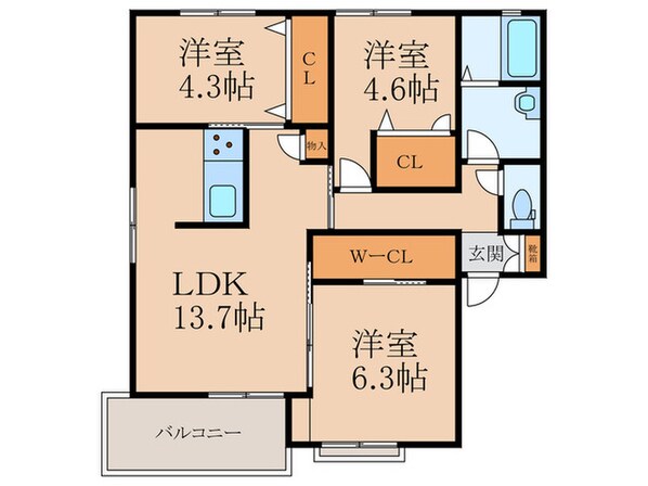 アヴェニールせいわ Ｃ棟の物件間取画像